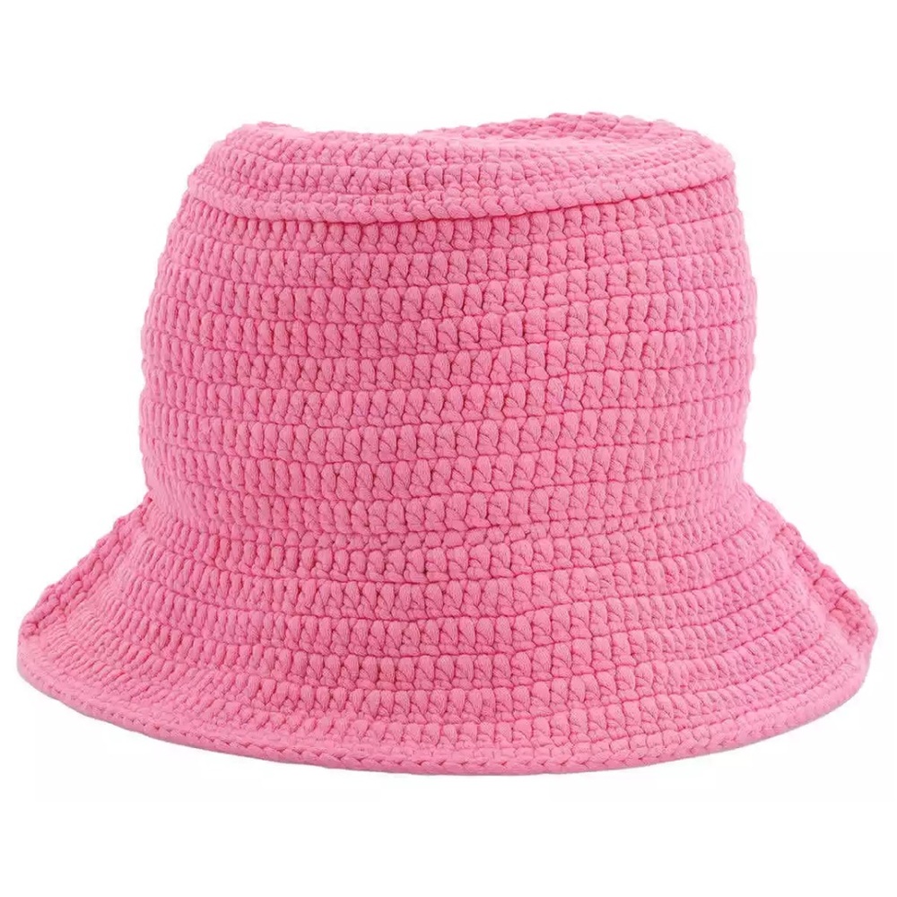 New Burberry Bubblegum Pink Crochet Bucket Hat - Picture 5 of 6